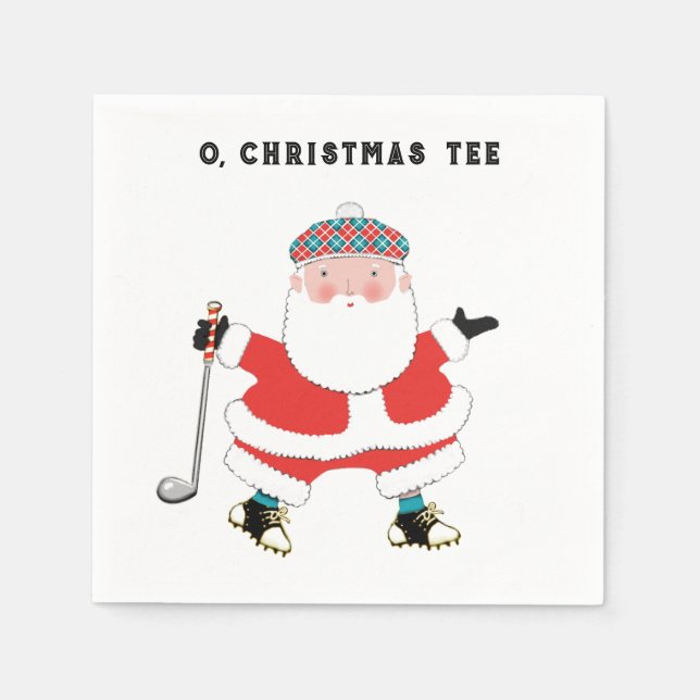 Golf Christmas Holiday Party Napkins (Front)