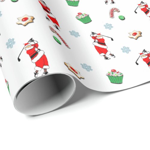 Golf Christmas Holiday Wrapping Paper