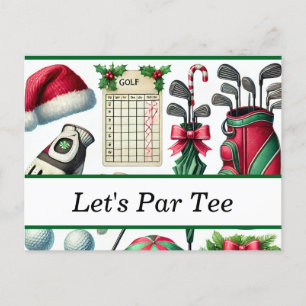 Golf Christmas in July for golfer with Santa Claus Holiday Postcard
