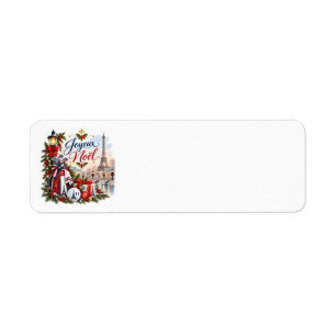 Golf Christmas in Paris France Watercolor Holiday Label