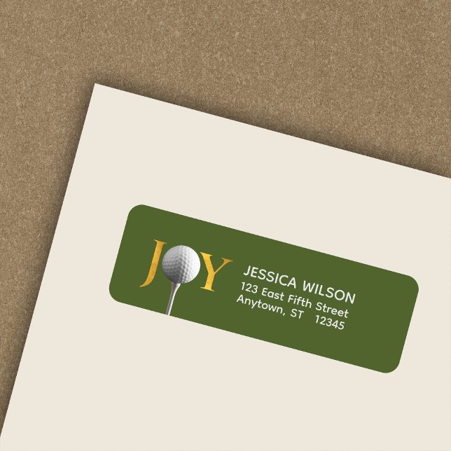 Golf Christmas Joy Return Address Label (Creator Uploaded)