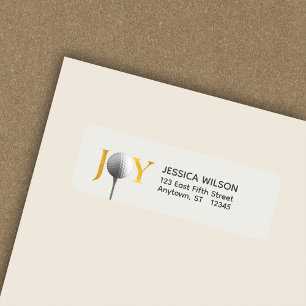 Golf Christmas Joy Return Address Label