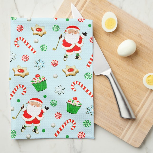 Golf Christmas Kitchen Towel (Quarter Fold)