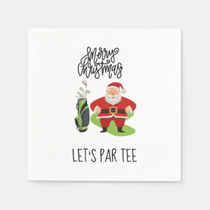 Golf Christmas Let’s Par tee  with Santa Claus  Napkins