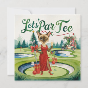 Golf Christmas Let's Par Tee for Golfer party Invitation