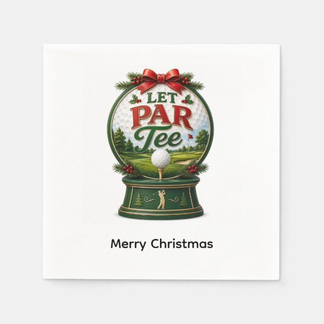 Golf Christmas Let's Par Tee Napkins (Front)