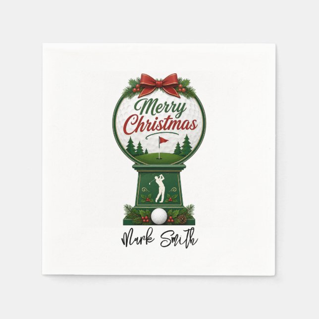 Golf Christmas Let's Par Tee Napkins (Front)