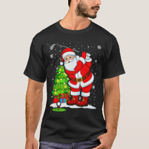 Golf Christmas Men Club Playing Santa Claus  T-Shirt