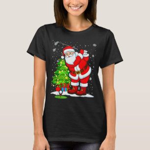 Golf Christmas Men Club Playing Santa Claus  T-Shirt