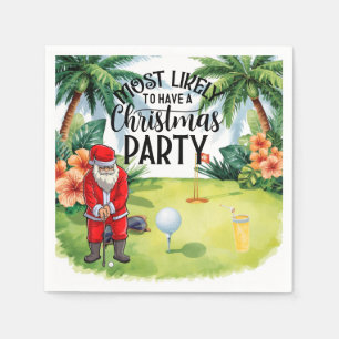 Golf Christmas Most likely to have Christmas Party Napkins
