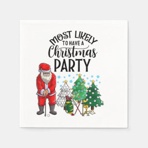 Golf Christmas Most likely to have Christmas Party Napkins