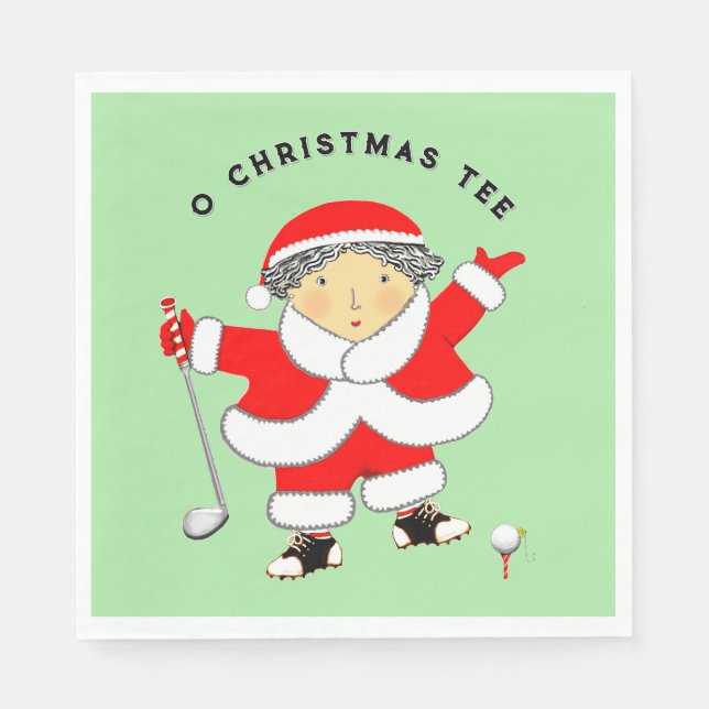 Golf Christmas Napkins (Front)