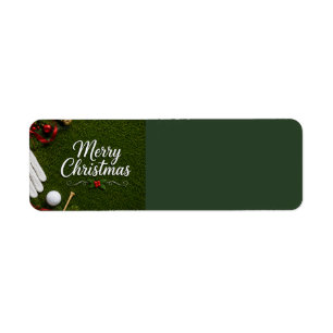 Golf Christmas on putting green Label