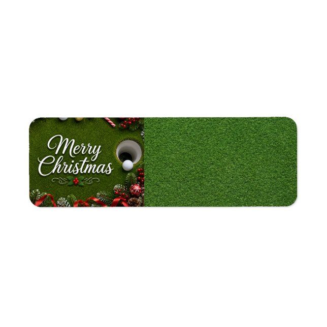 Golf Christmas on putting green Label (Front)