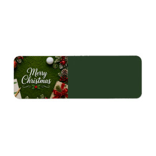 Golf Christmas on putting green Label