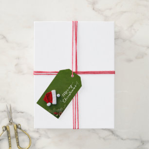 Golf Christmas on Putting Green Merry Christmas Gift Tags
