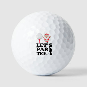Golf Christmas Par Tee with Santa Claus Golfer  Golf Balls