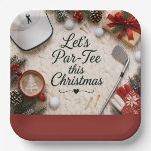 Golf Christmas Party for golfer Paper Plates