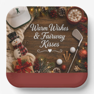 Golf Christmas Party for golfer Paper Plates