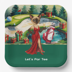 Golf Christmas Party for Woman Golfer Paper Plates