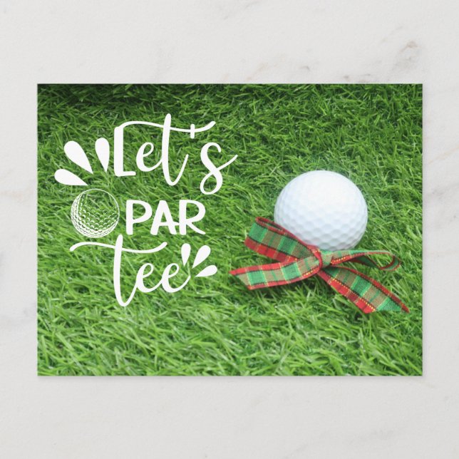 Golf Christmas party invitation for golfer Postcard (Front)