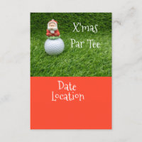Golf Christmas Party Invitation with Santa Claus