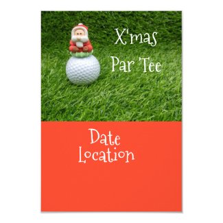 Golf Christmas Party Invitation with Santa Claus