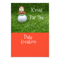 Golf Christmas Party Invitation with Santa Claus