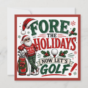 Golf Christmas Party Let’s Par tee Invitation