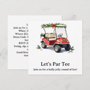 Golf Christmas Party Let’s Par tee with Santa Invitation
