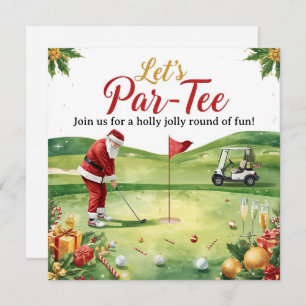 Golf Christmas Party Let’s Par tee with Santa  Invitation