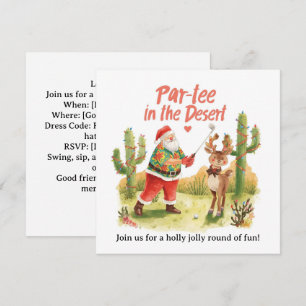 Golf Christmas Party Let’s Par tee with Santa  Invitation