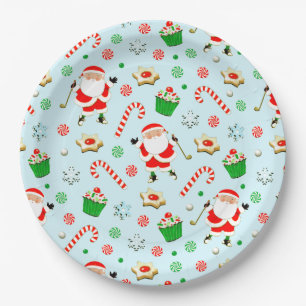 Golf Christmas Party Paper Plates