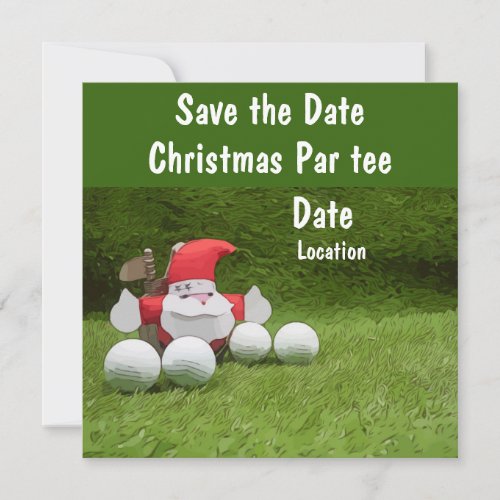 Golf Christmas Party save the date with Santa