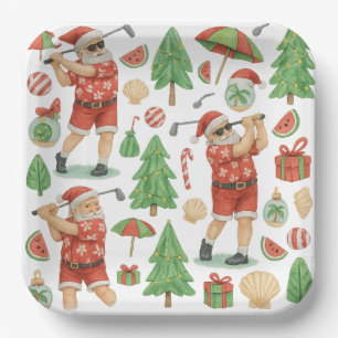 Golf Christmas Party themed Golfing for Golfer Paper Plates