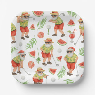 Golf Christmas Party themed Golfing for Golfer Paper Plates