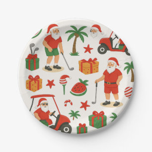 Golf Christmas Party themed Golfing for Golfer Paper Plates