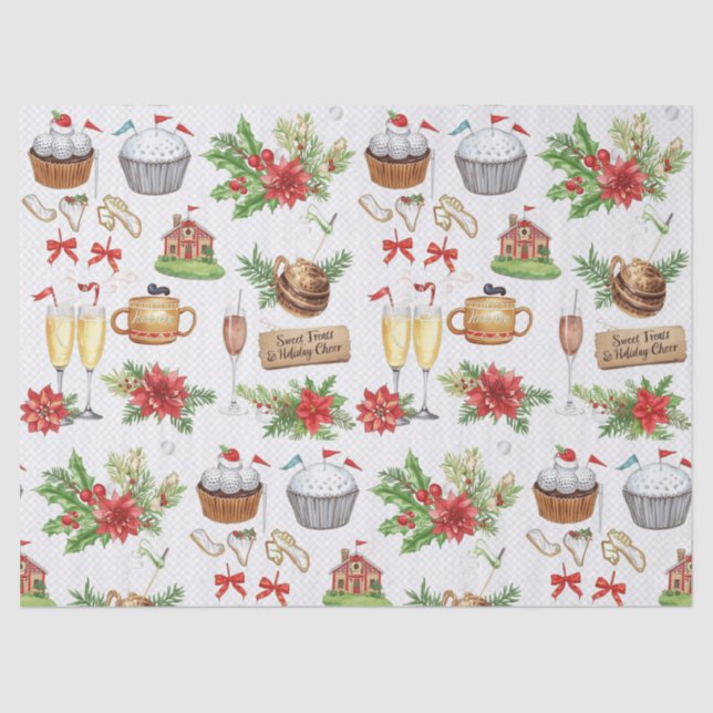 Golf Christmas Party with golf bakery themed Tissue Paper (Front)