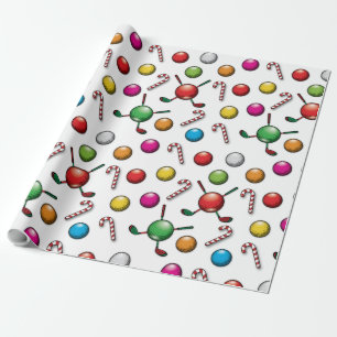 Golf Christmas Pattern Design Wrapping Paper