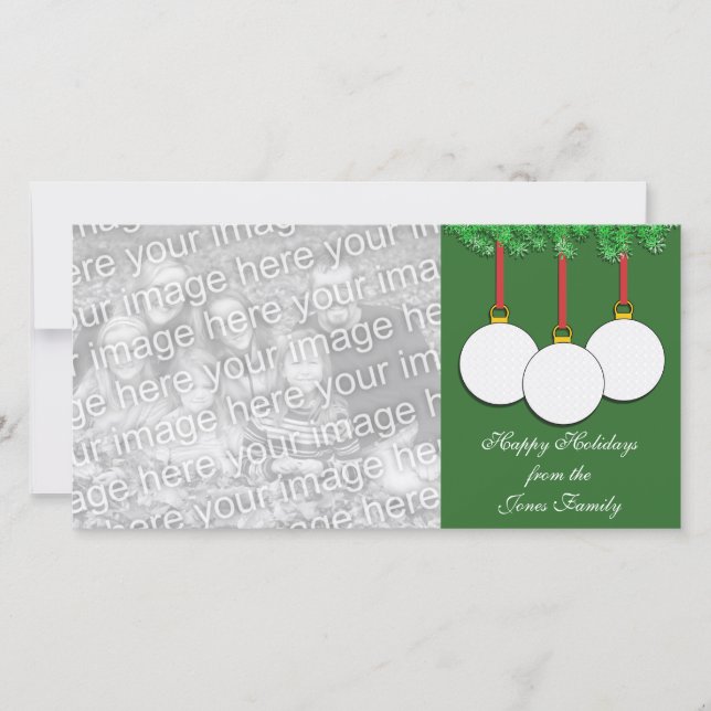 Golf Christmas Photo Card (Front)