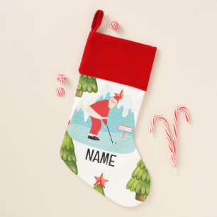 Golf Christmas Santa Claus Golfer  Stocking
