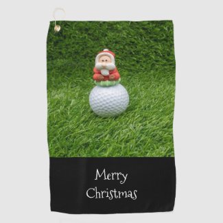 Golf Christmas Santa Claus sits on golf ball Golf  Golf Towel