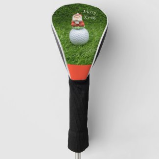 Golf Christmas Santa Claus sits on golf ball Golf Head Cover