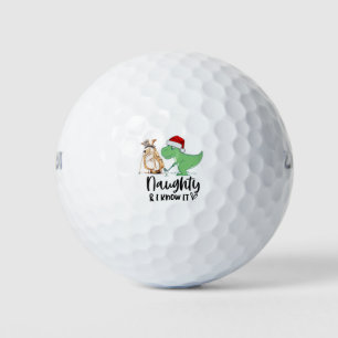 Golf Christmas Santa Dinosaur Naughty Funny Balls