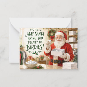 Golf christmas Santa golfer daily life Note Card