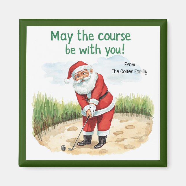Golf Christmas Santa  May the course be with you Magnet (Front)