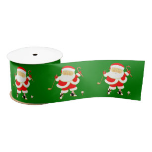 Golf Christmas Satin Ribbon
