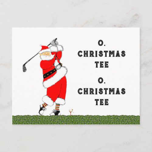 Golf Christmas Tee Holiday Postcard