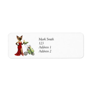 Golf Christmas themed for Cat Lover Golfer Golfing Label