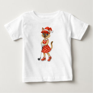 Golf Christmas themed for Cat Lovers Baby T-Shirt